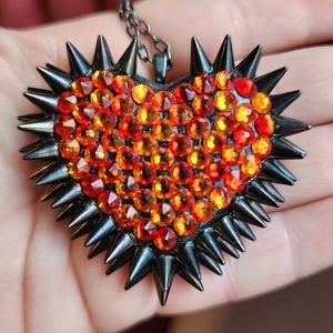 Bunny Paige Classic Spiked Heart Necklace in Ember